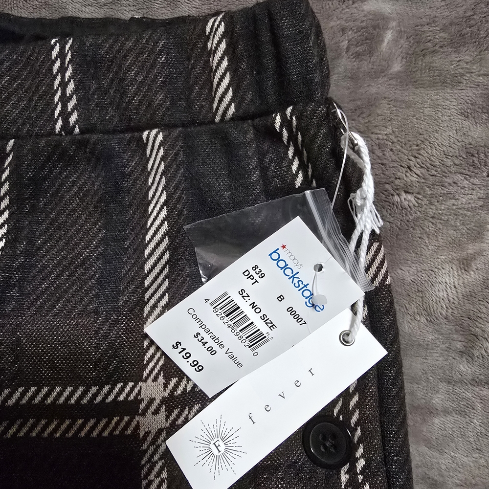 Fever Black and White Plaid Pants